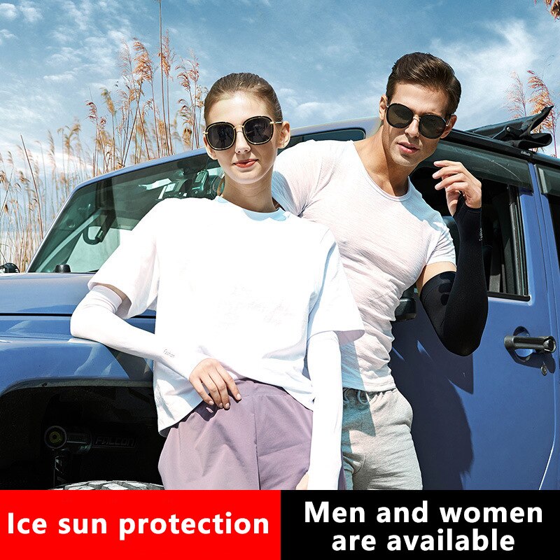 1 Pair Outdoor Cycling Riding Sun Protection Ice Silk Arm Sleeves Bicycle Arm Support Protector Hand Sleeve Cover Cooling Sleeve