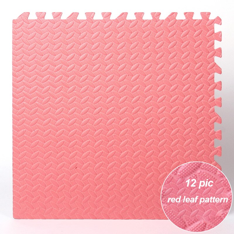 12PCS 30x30cm Yoga Mat EVA Soft Protective Floor Mat Anti-slip Bubble Bowl Foam Training Exercise Workout Fitness Cushion: Red 12 pic