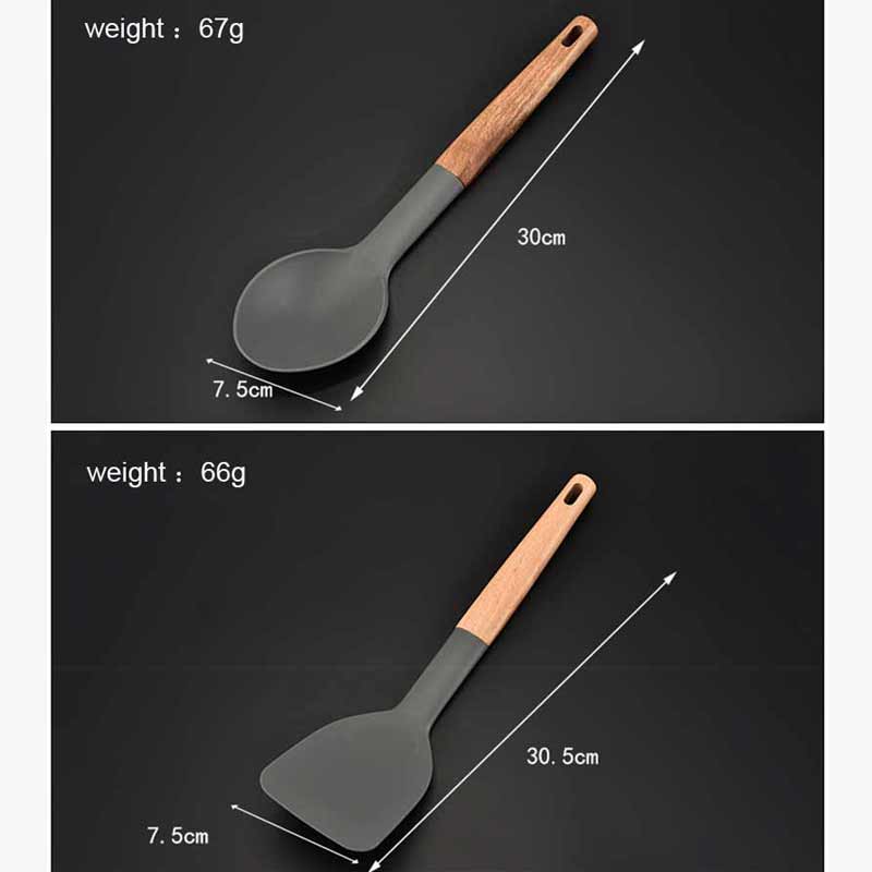 7 Pcs Set Hout Nylon Keuken Gebruiksvoorwerp Set Anti-aanbak Keukengerei Koken Gereedschap Keukengerei Levert Lepel Soeplepel Spatel Turner