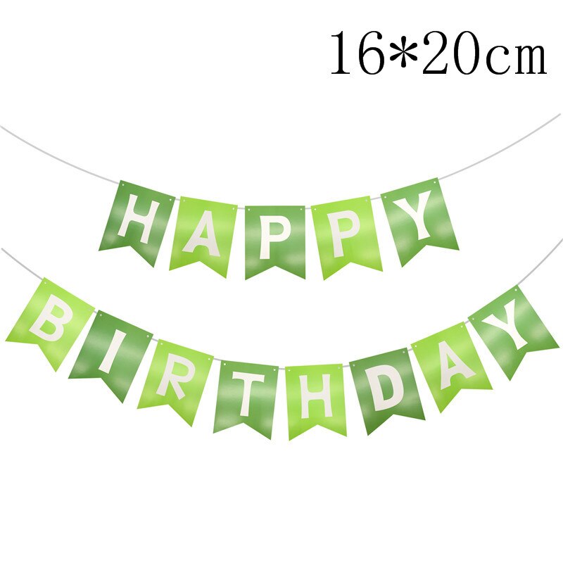 Chicinlife green Happy birthday Banner Jungle Animal dinosaur theme Birthday Party Decoration kids 1st birthday Supplies: Fluorescence Yellow