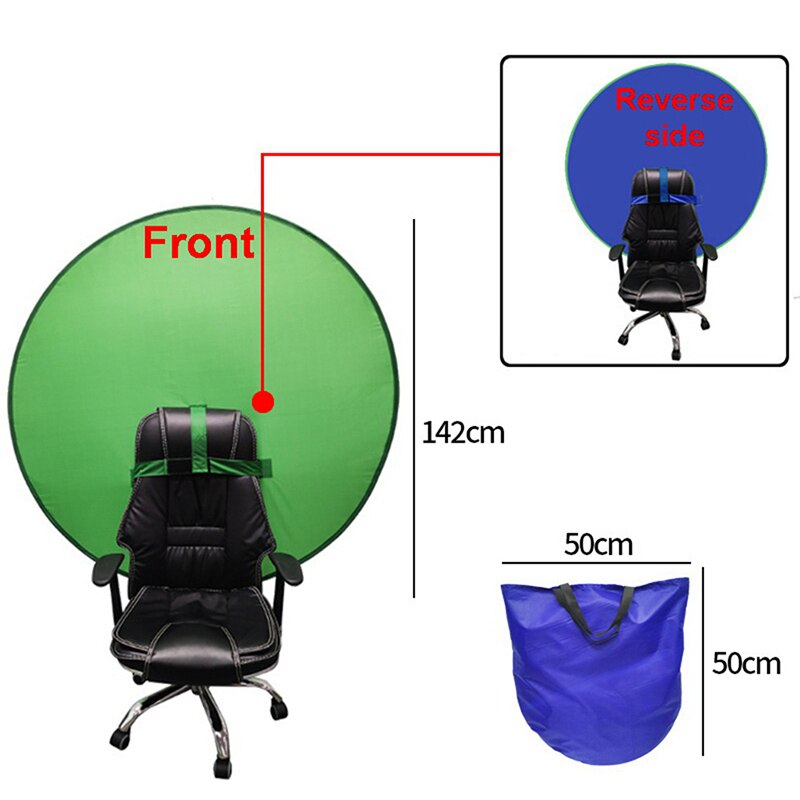 Groen Scherm Achtergronden Fotografie Achtergrond Portable Fold Reflector Voor Live-uitzending Video Ronde 2in1 Achtergrond Panel