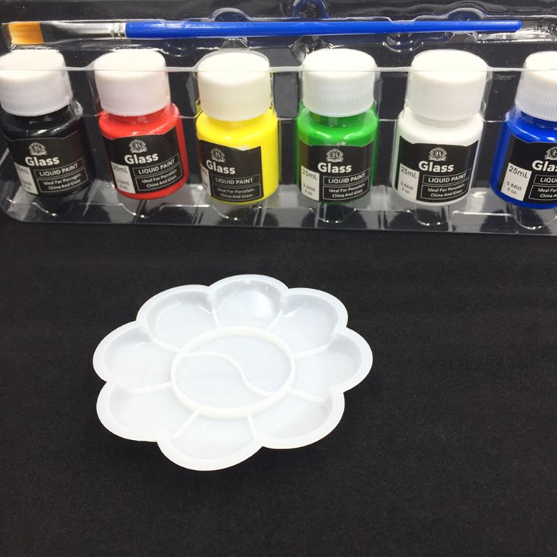 Juego de pinturas de vidrio para pintura, pigmentos de colores para pintura, lienzo artesanal, 6x25ml