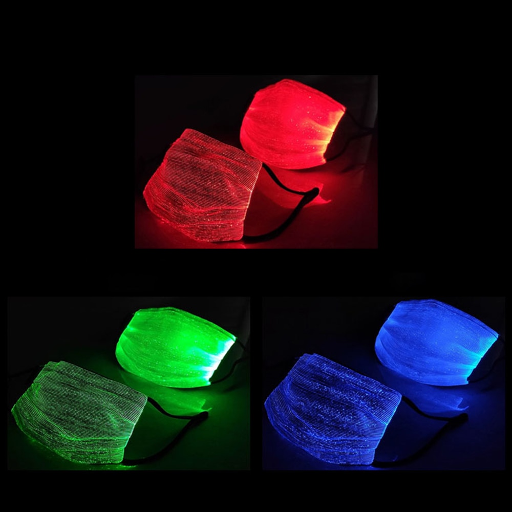 LED clignotant masque coloré lumière lumineuse pour hommes femmes Rave masques musique fête noël Halloween éclairer masque fête décor
