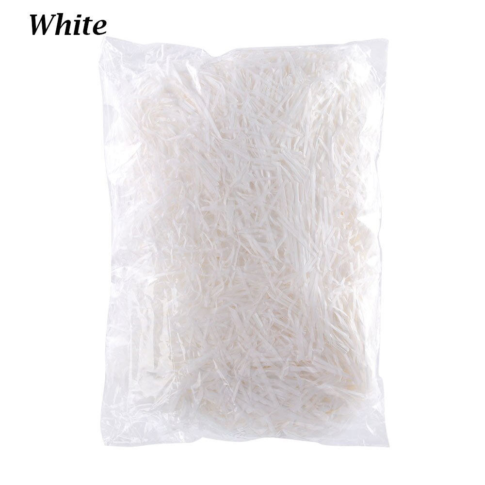 Confettis en papier raphia de 100g, pour boîte, remplissage de fête, accessoires d'emballage, fournitures artisanales de bricolage: white