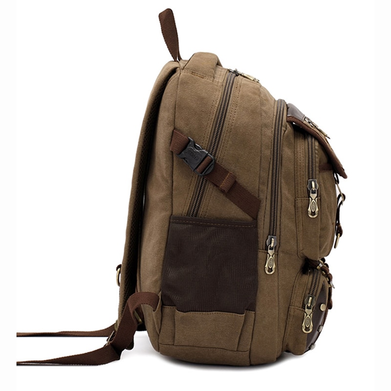 KAUKKO mode mannen rugzak vintage canvas rugzak schooltas mannen reistassen grote capaciteit reizen laptop rugzak tas