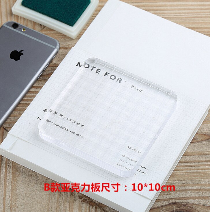 PAPERMANIA Clear Acrylic Stamp Block Rubber Mount Acrylic Clear Block Rubber Stamp Base: B