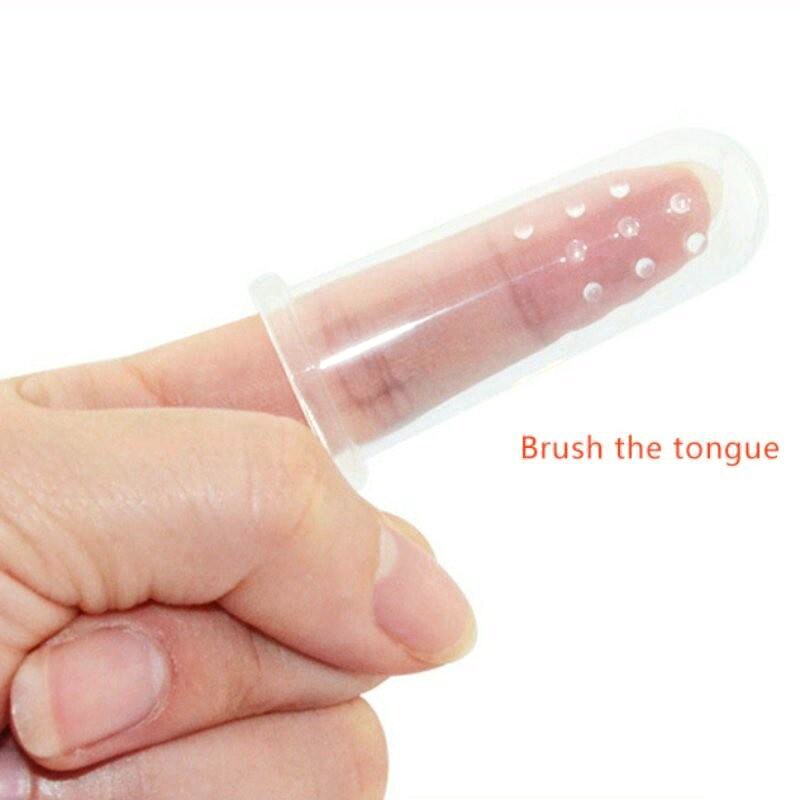 1pcs Finger Toothbrush With Storage Box Transparent Silicone For Cleaning Small Teeth And Massage Gum Toothbrush