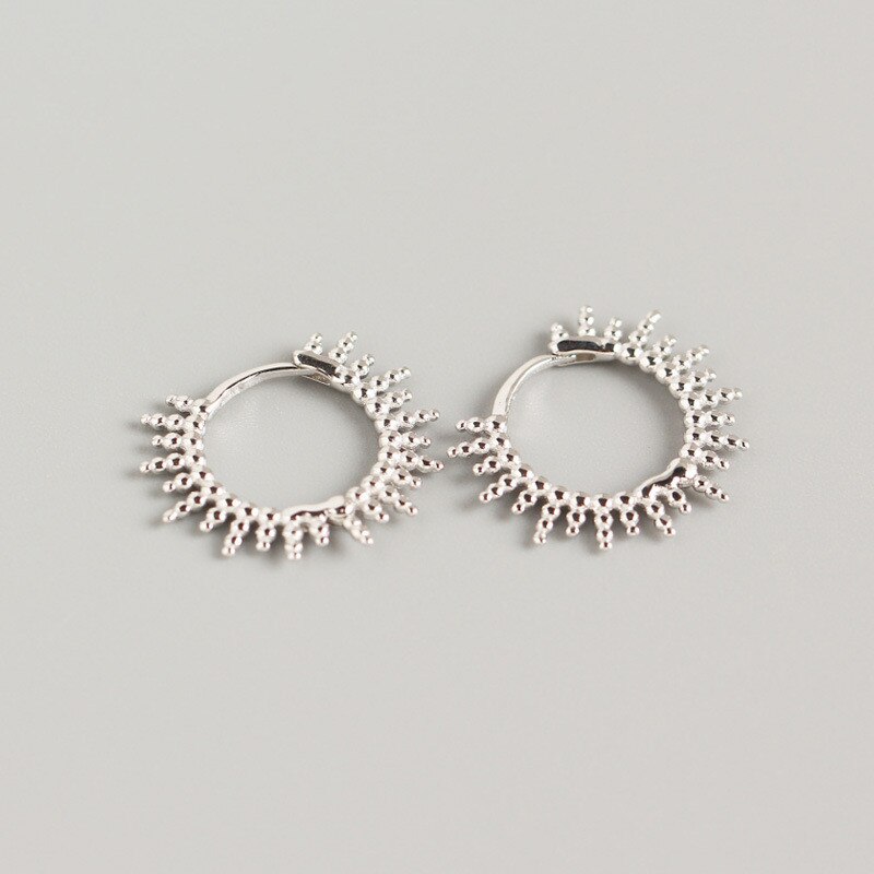 Pendientes redondos de aro geométricos de ying Vahine, 100% Plata de Ley 925, pequeños abalorios para mujer