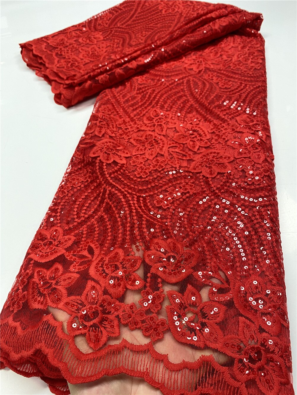 French Net Lace Fabric Lace Latest African Lace Fabric Embroidery Nigerian Mesh Tulle Lace Fabrics YA3563B-5: Picture 7