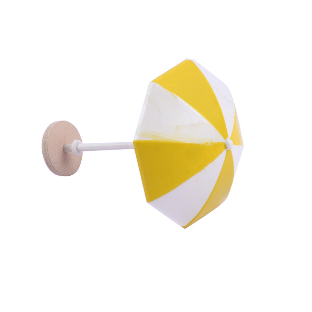 Doll House Miniature Beach Sun Umbrella Dollhouse Colorful Scenes Decoration Photography Props: Yellow L