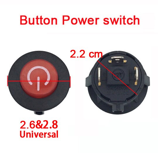 Interruptor de botón de coche eléctrico para niños, interruptor de encendido, alta velocidad/baja velocidad, manual/rc y interruptor de autoreinicio para coche de bebé: Button Power switch