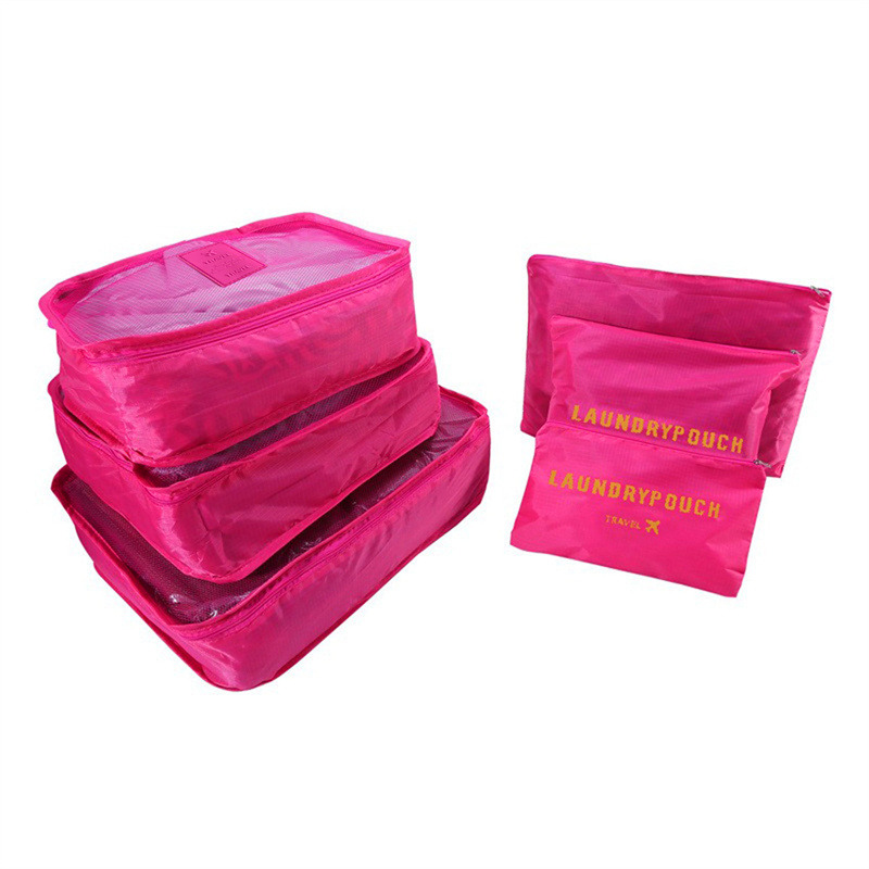 6-delige reisopbergtasset voor kleding, netjes organisator, kledingkast, kofferzakje, reisorganisator, tas, schoenen, verpakking, kubuszak