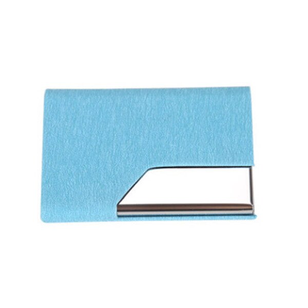 BISI GORO nouveaux hommes et femmes en acier inoxydable porte-carte RFID crédit porte-carte antivol PU cuir affaires unisexe: Blue  335