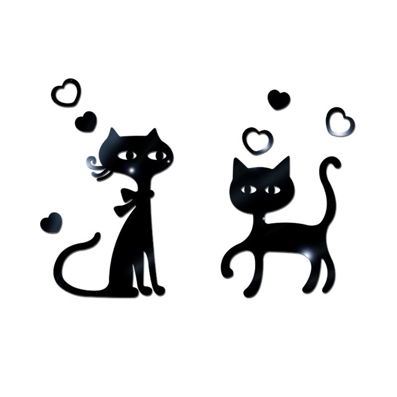 Pegatina de pared con letras Love de espejo 3d extraíble para decoración del hogar, calcomanías artísticas decorativas para decoración de habitaciones: Black 