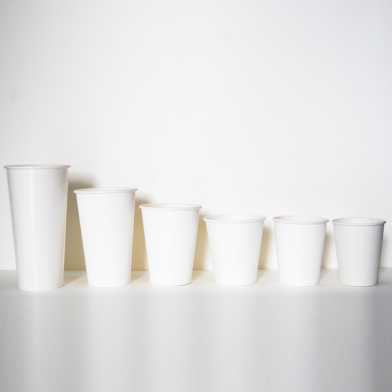 100Pcs Dikke Witte Papier Cup Wegwerp Thee Melk Kopje Koffie Cup Feestartikelen