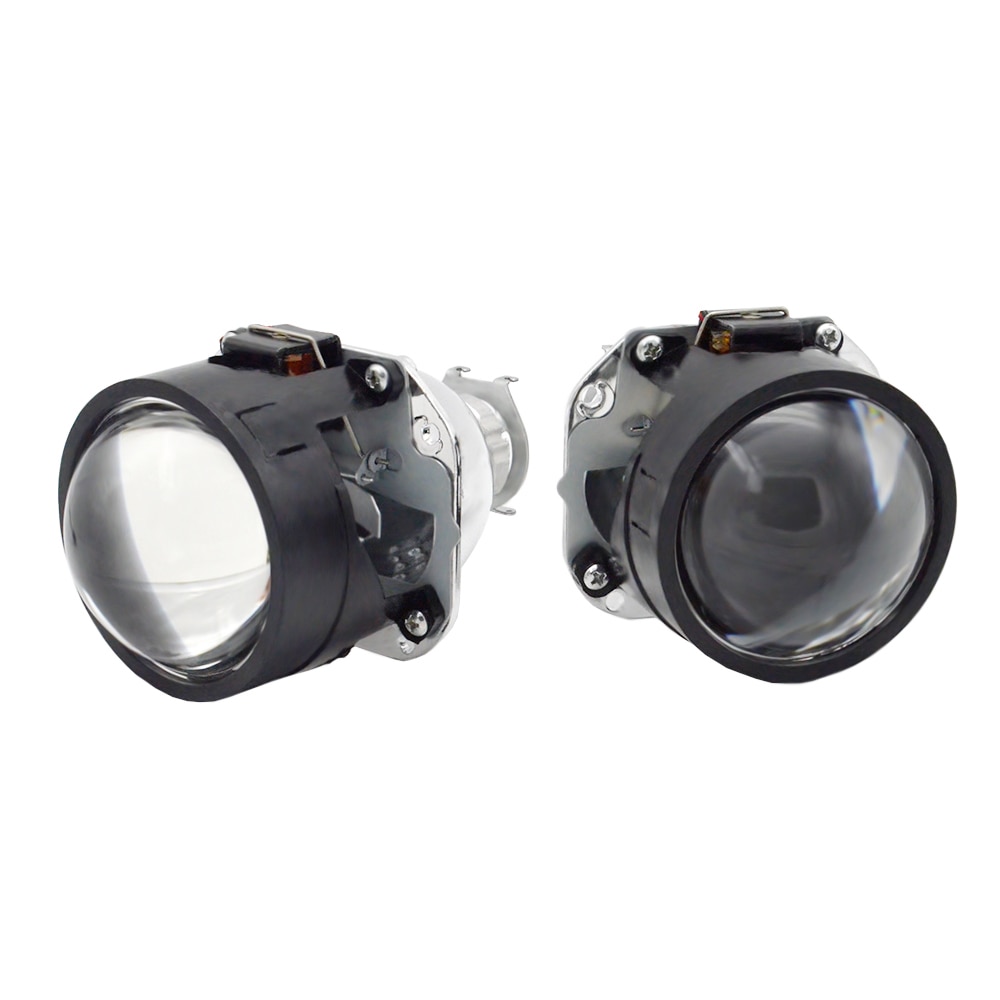 2 uds. 2,5 pulgadas Bixenon Hid lente del proyector del coche Kit de xenón bombilla faro ajuste para H1 H4 H7 Kit de montaje del coche