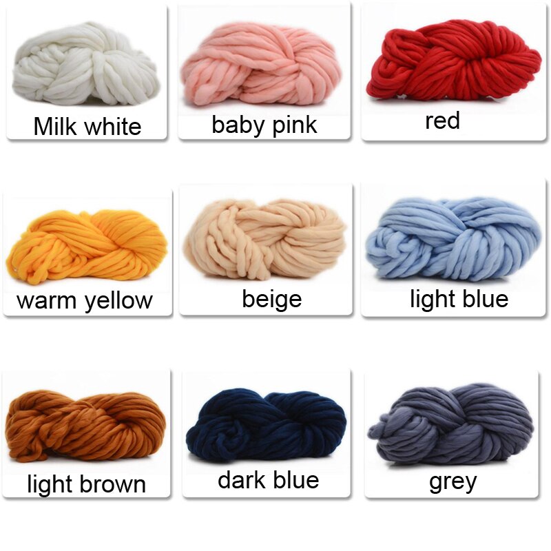Super Chunky Merino Wool Yarn Giant Wool Extreme Knitting Arm Knitting Super Bulky Chunky Yarn for Hand knitting Polyester 500g