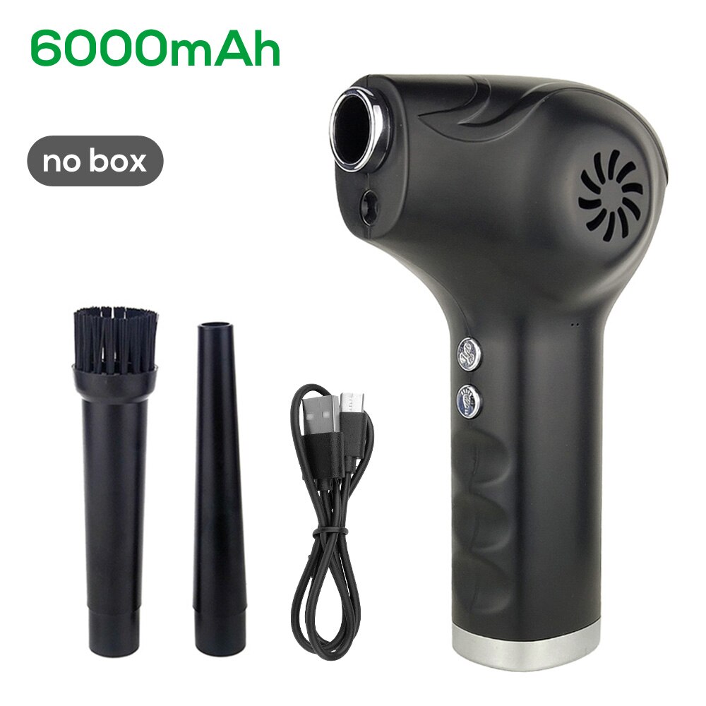 Draadloze Air Duster 6000/10000Mah Gecomprimeerd Usb Dust Blower Oplaadbare Kan Stofdoek Voor Toetsenbord Camera Cleaning: 6000mAh - no box