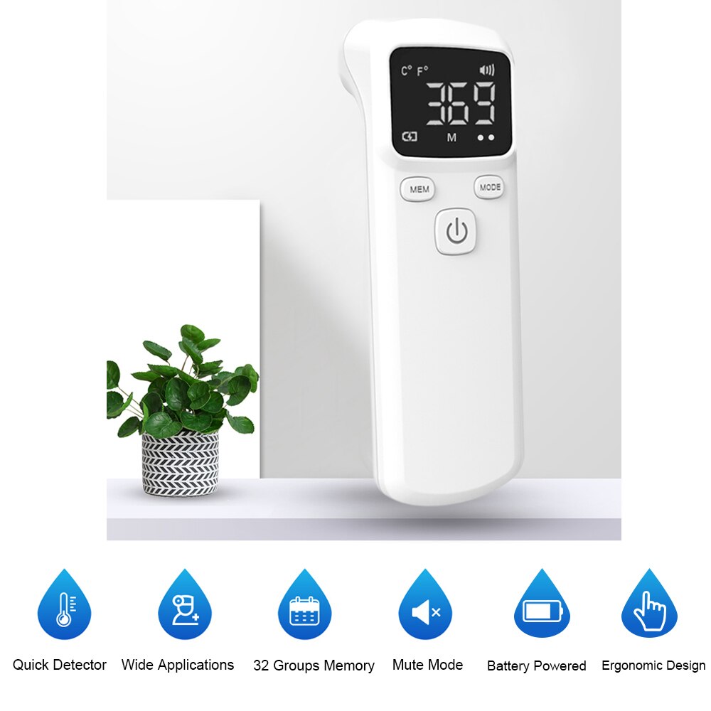Non-contacting Touchless IR Infrared Sensor Forehead Body Digital Thermometer Temperature Measurement LCD Digital Display Unit: Type 1