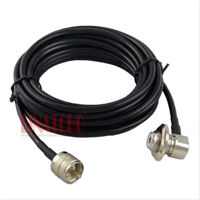 mobile verhical car two way radio antenna PL259 male uhf and SO239 5 meters RG58U copper RF coaxial cable