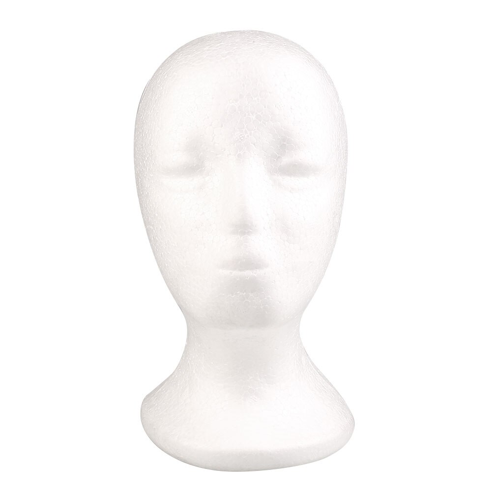 Kvindelig styrofoam skum mannequin dukke hoved model hår hat paryk briller display