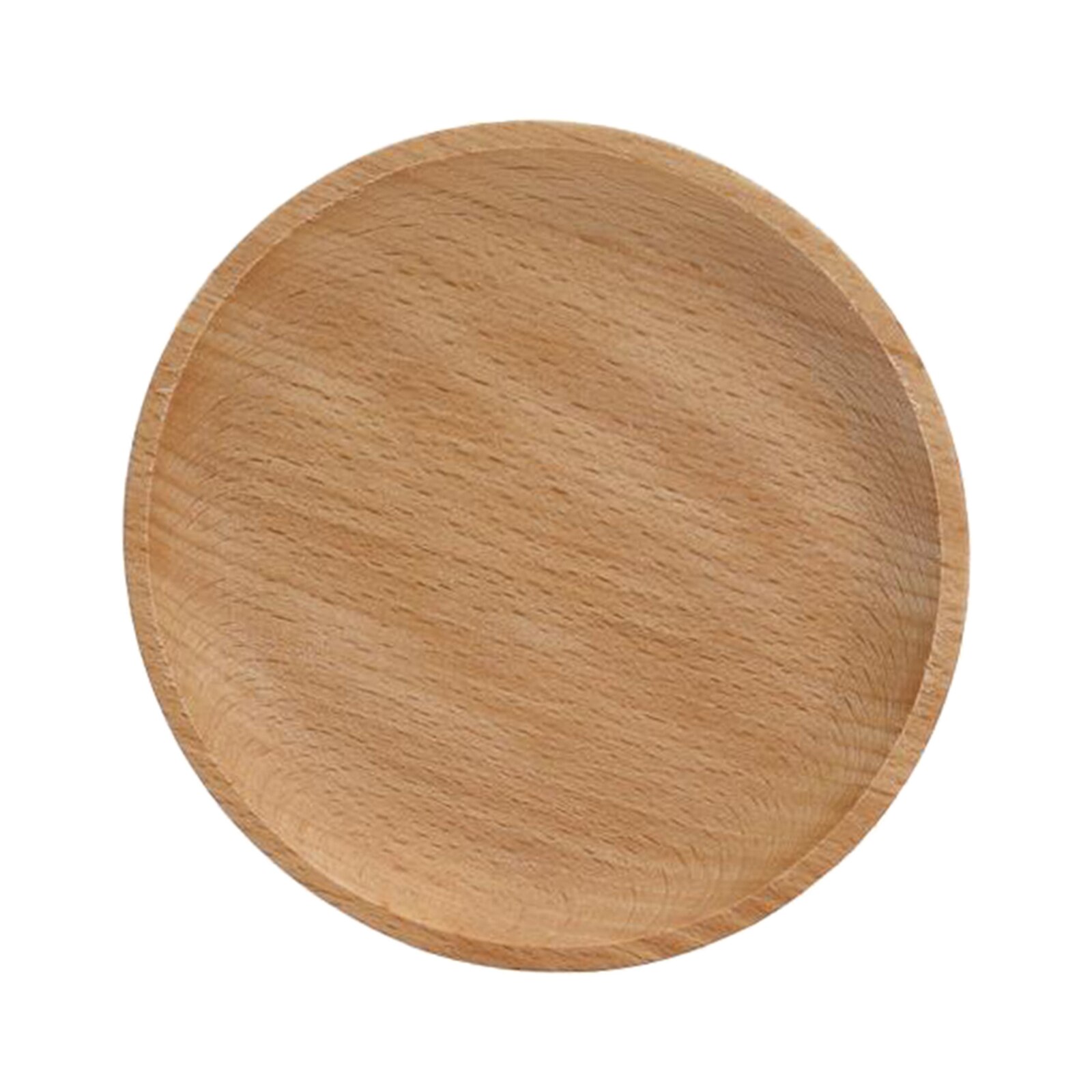 Assiettes à dîner en bois de hêtre, assiettes rondes en bois, faciles à nettoyer et légères: 12x12cm