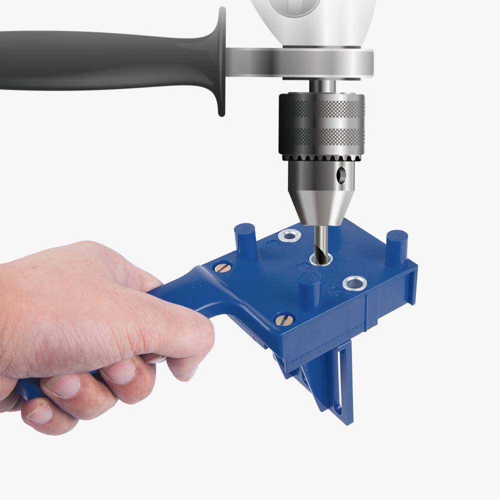 Houtbewerking Deuvel Jig past 6 8 10mm Boren Hout Boren Doweling Gat Zag Gereedschap Handheld Boor Gids met metalen Mouw