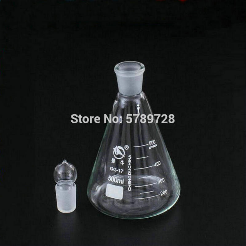 Lab Conical Borosilicate glass flask with 19# 24# 29# 34# spherical frosted plug capacity 50ml 100ml 150ml 250ml 500ml 1000ml