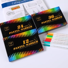 Guangna – stylo marqueur de peinture acrylique Pastel, 36 couleurs, pour bricolage, projets d&#39;artisanat Photo, Album Graffiti, ensemble de 12 ou 24 couleurs, séchage rapide, 6800