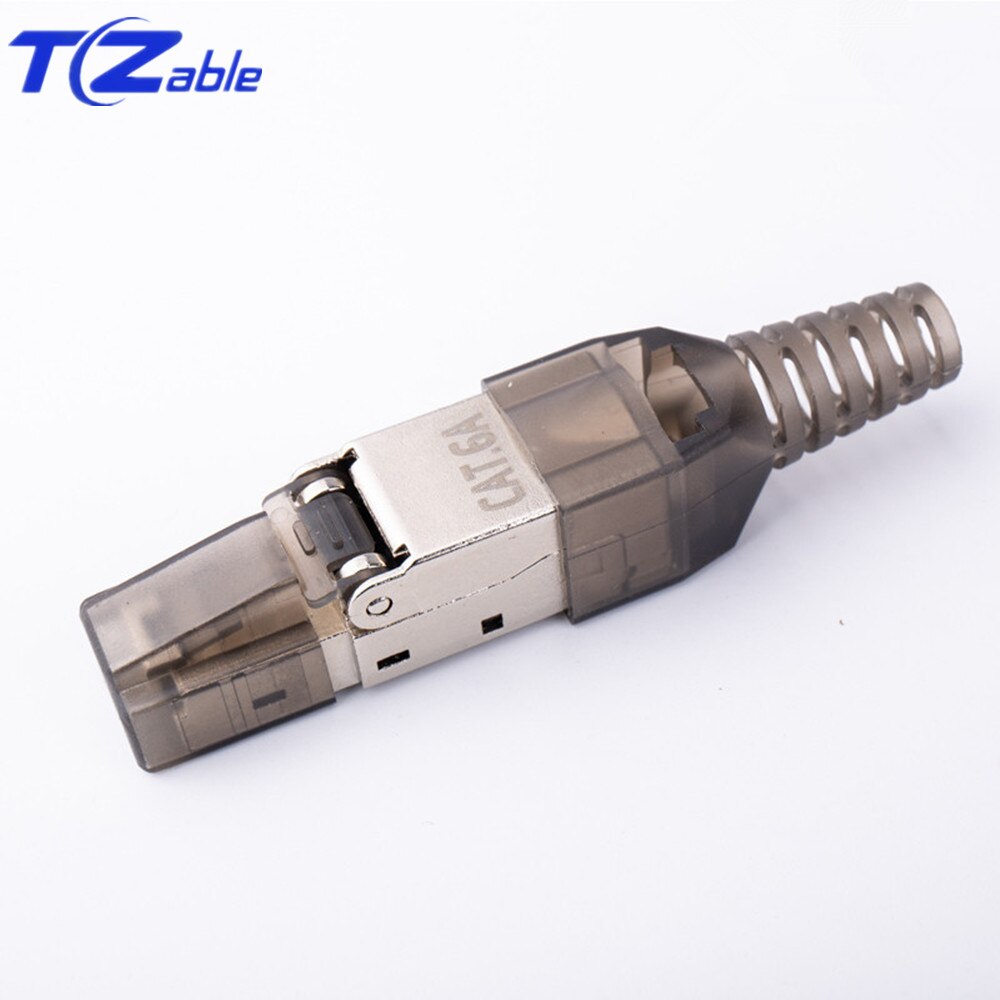 CAT6A RJ45 Adapter 10Gbps Afgeschermde RJ45 Tool Gratis Crimp Cable Connector Ethernet Plug Voor CAT.6A CAT7 Ethernet Kabels Connectors