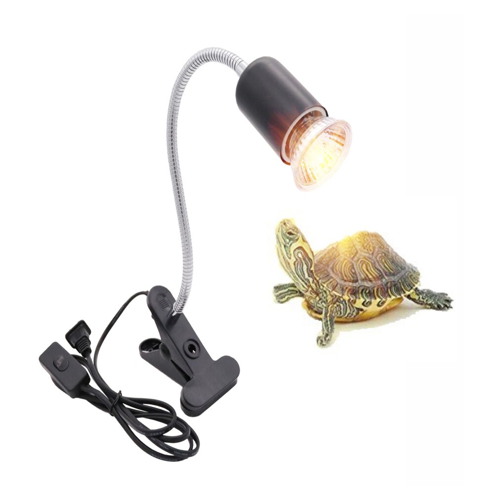 Uva/Uvb E27 Reptiel Aquarium Warmte Lamp Clip-On Lamp Verstel Houder Schildpadden Koesteren Uv Verwarming Lamp kit Voor Hagedis Schildpad
