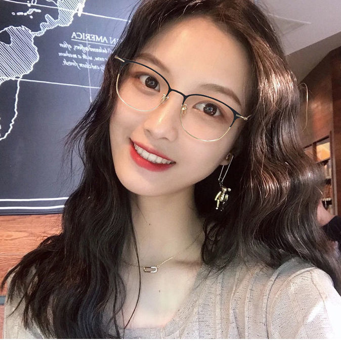 unisex square Plain glasses for men women Metal frame glasses for party eyeglasses Gentle Black eyebrow frame