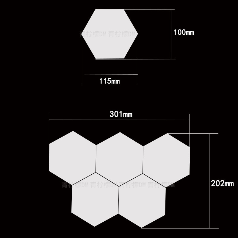 1-65 Stuks Diy Wandlamp Touch Schakelaar Quantum Lamp Led Zeshoekige Lampen Modulaire Creatieve Decoratie Muur Lampara