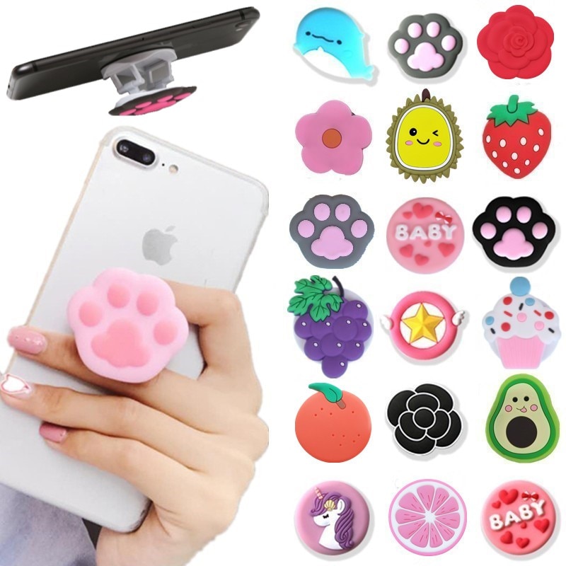 Universel Support De Téléphone Portable Mignon 3D Animal Pli Téléphone Support Extensible Porte-Doigt Panda Chat Patte Licorne Support Pour Téléphone Support