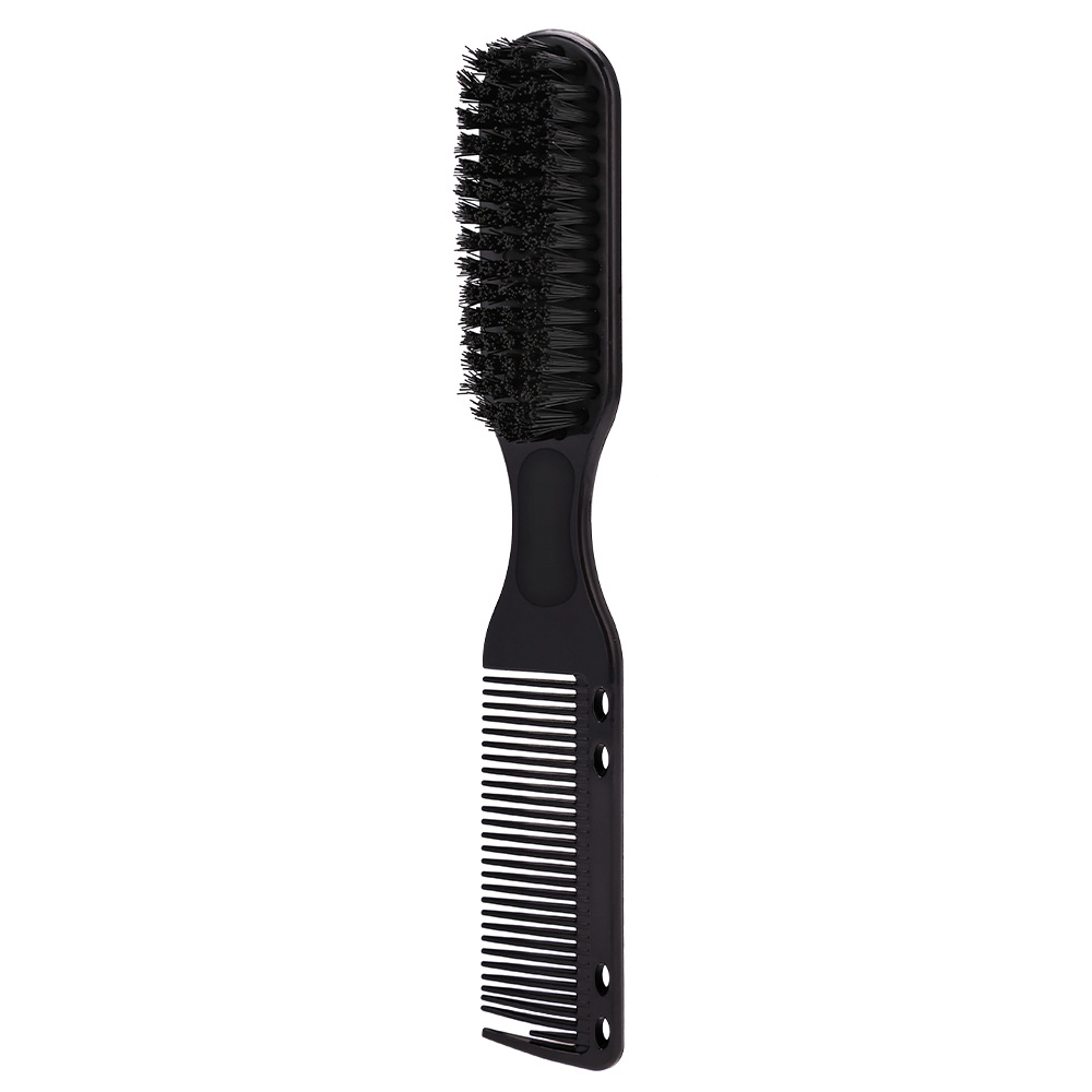 Multi functional men's beard beauty styling brush, nylon hairstyle brush, cleaning brush, suitable for hair and beard: black