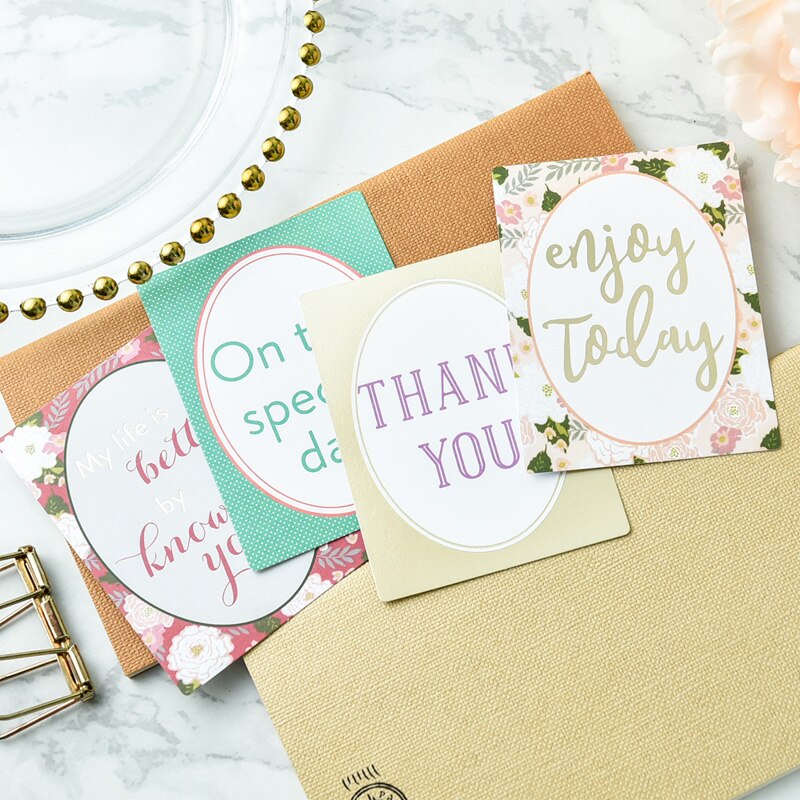 KLJUYP 24Pcs Hello Friend Acid Free Colorful Paper Pocket Cards for Scrapbooking DIY Projects/Photo Album/Card Making Crafts