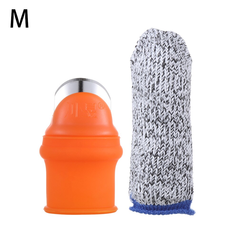 Silicone Thumb Cutter Finger Guards Snijbestendige Vinger Mouw Bean Picker Keuken Gadget Plant Picking Tool Tuin: M