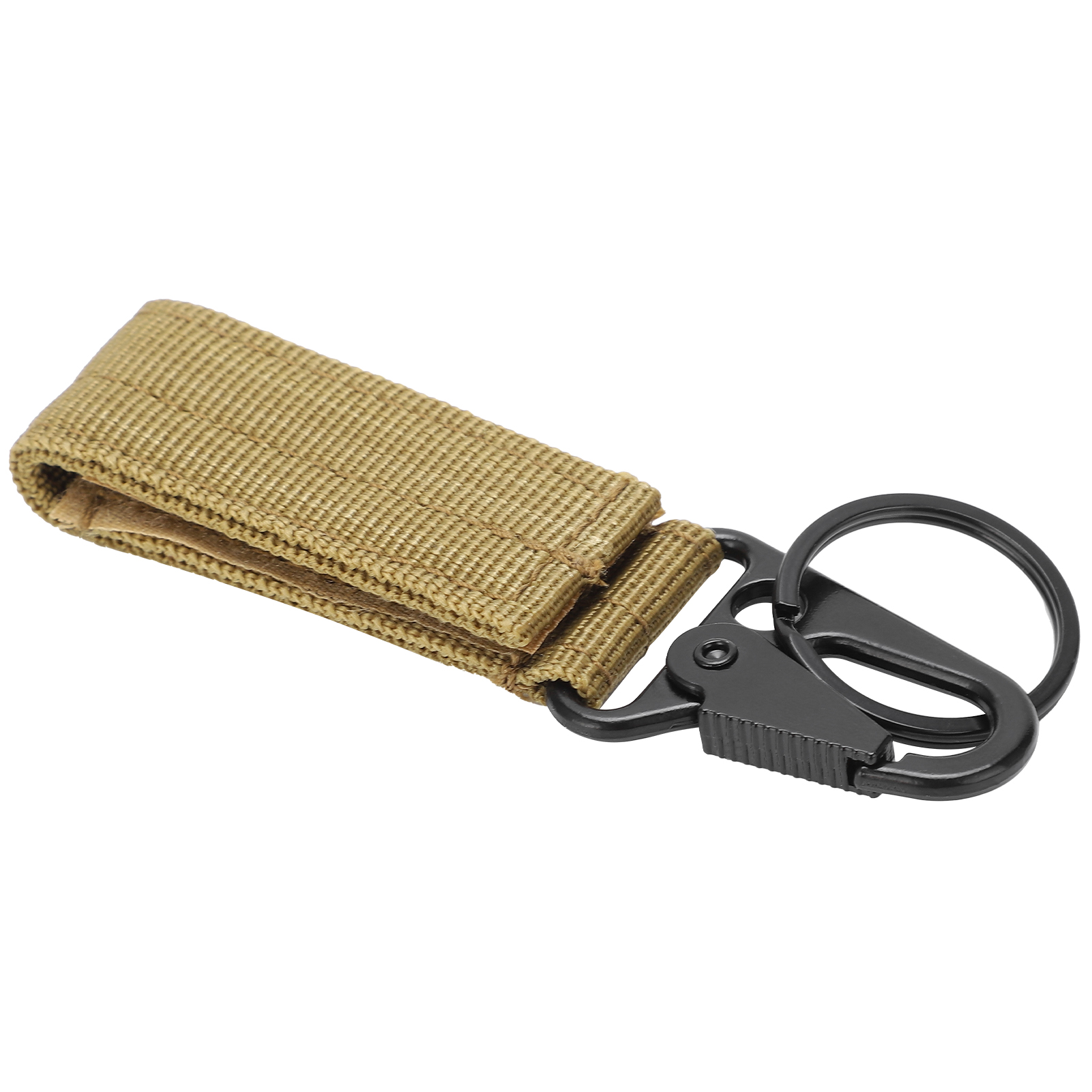 Porte-clés de ceinture d'extérieur, mousqueton, sangle à crochet et boucle, porte-clés, clip, cintre: Kaki