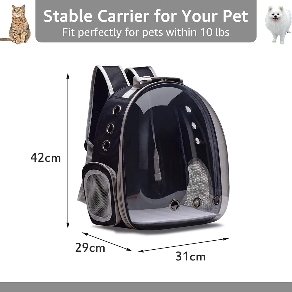 Katteholder taske kattebur transport rygsæk taske rejse kæledyr bærbar åndbar hund rygsæk gennemsigtig taske bærer til kæledyr kæledyr