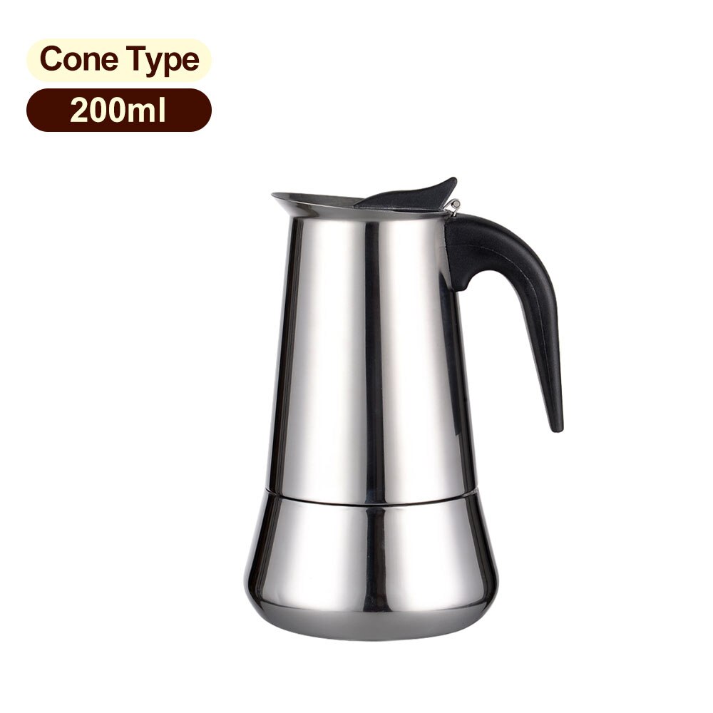 Cafetera de café expreso, cafetera de Moka, cafetera de café expreso, cafetera Latte: Black