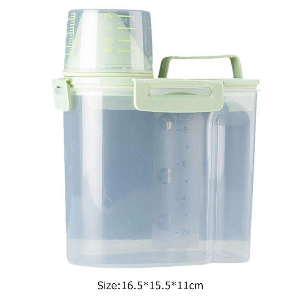 Plastic Pet Feeder Voedsel Container Hond Kat Grote Capaciteit Anti Oxidatie Verzegelde Verse Doos Snack Opslagtank Met Maatbeker: B2