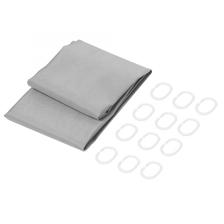 Huishoudelijke Badkamer Gordijnen Waterdicht Douchegordijn Bad Gordijn Met Haken Badkamer Benodigdheden Puur Licht Grijs: 150x180cm