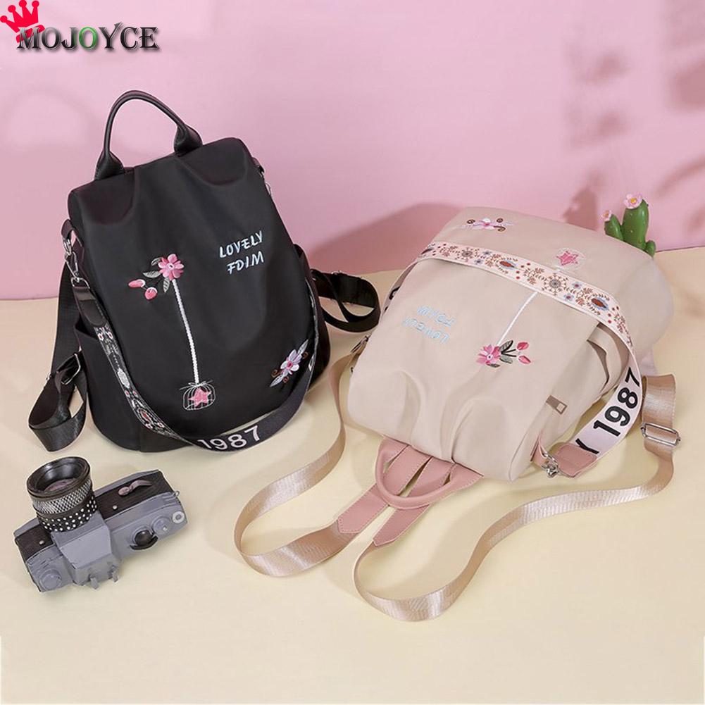 Achats en plein air accessoires fournitures femmes sac à dos fleur broderie épaule sacs d'école Anti-vol voyage sac à dos