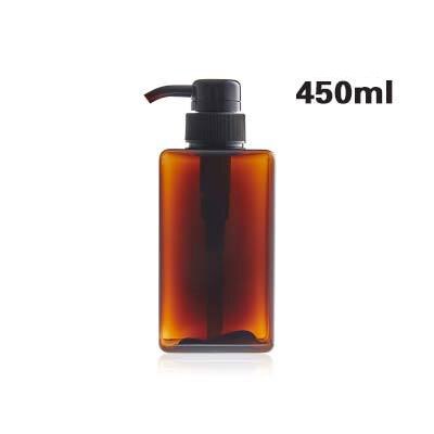 Trykk stil bærbar såpedispenser kjæledyr materiale bad flytende såpe flaske reise kosmetisk lotion beholdere flaske: Brun 450ml