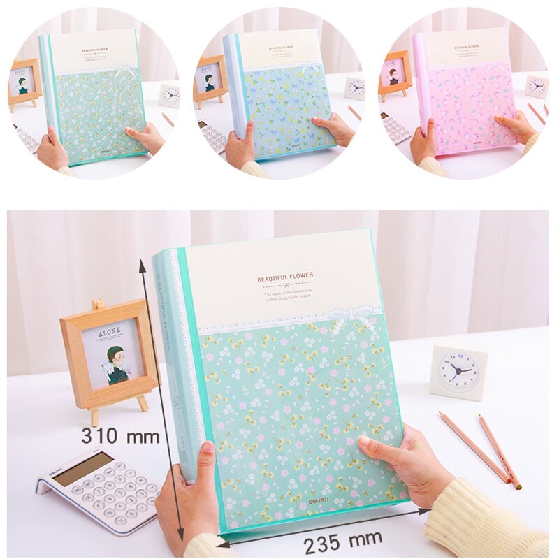 Deli Verse Bloem Papier Bestand Houders A4 Document Houder Papier Map Opslag Bindmiddel Pouch Pakket Kantoor School 30/40/60 Pagina 'S