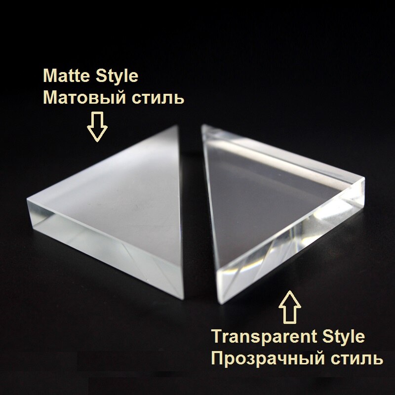 Optical Triangular Glass Lens Set Transparent Matte Prism Physical Optical Glass Optical Experimental Equipment Light Refraction