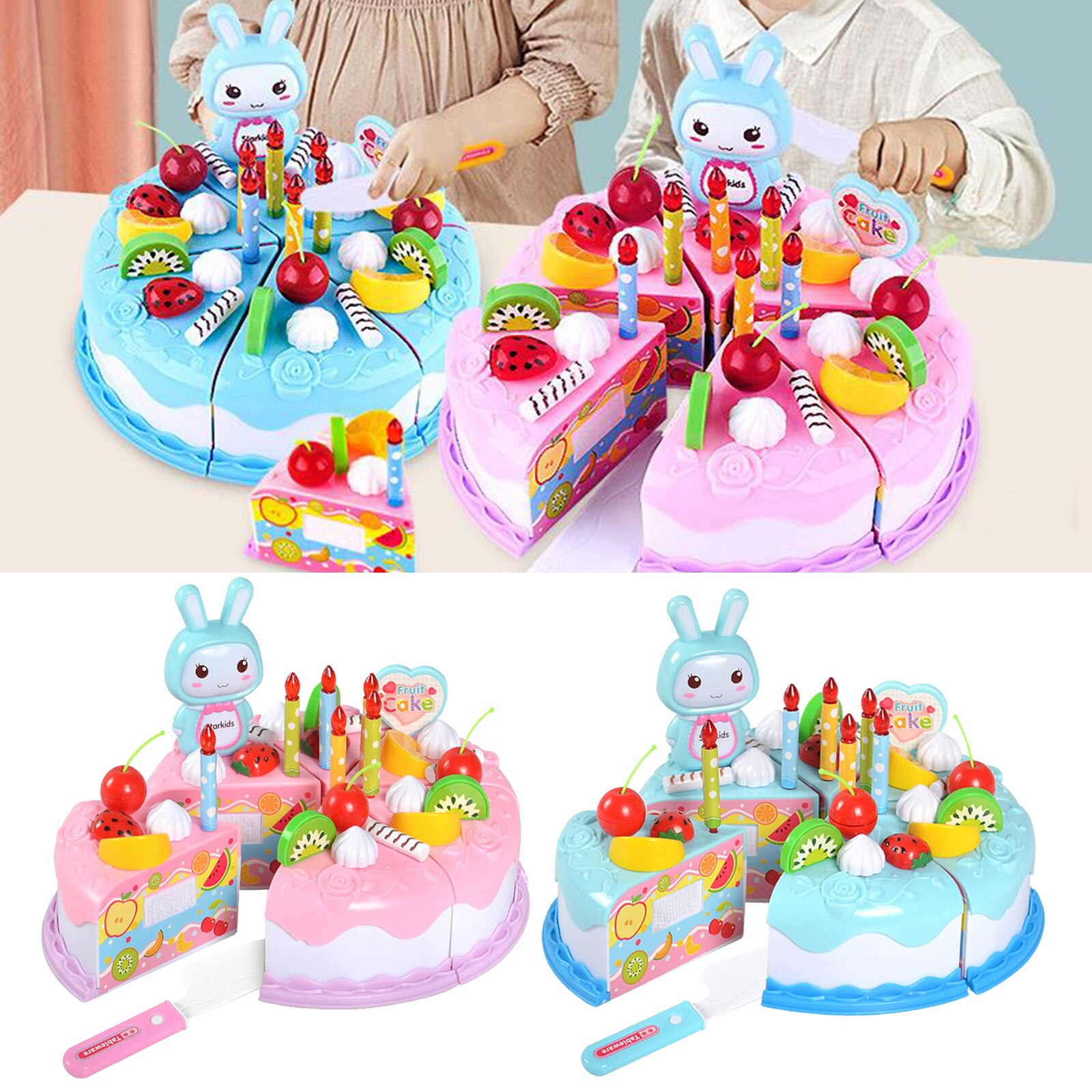 Peuter Kids Verjaardagstaart Speelgoed Met Verschillende Toppers En Kaarsen Pretend Play