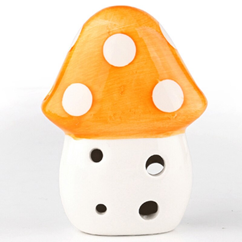 Ocarina-Colgante de cerámica con 6 agujeros para principiantes, pequeño seta de dibujos animados, 5 colores, tono Alto C, juguetes de enseñanza de recuerdo turístico, novedad de: Orange