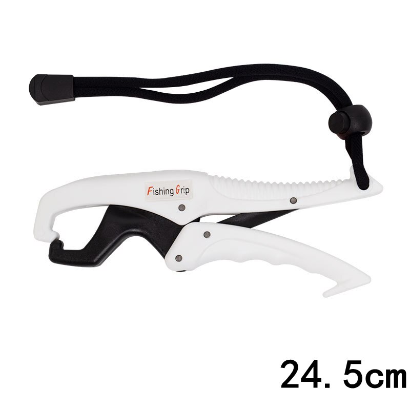 Fish Grabber Plier Controller Fish Grip ABS Grip Tackle Holder Fish Clamp with Adjustable Rope Fishing Tackle Accessories: White 24.5cm
