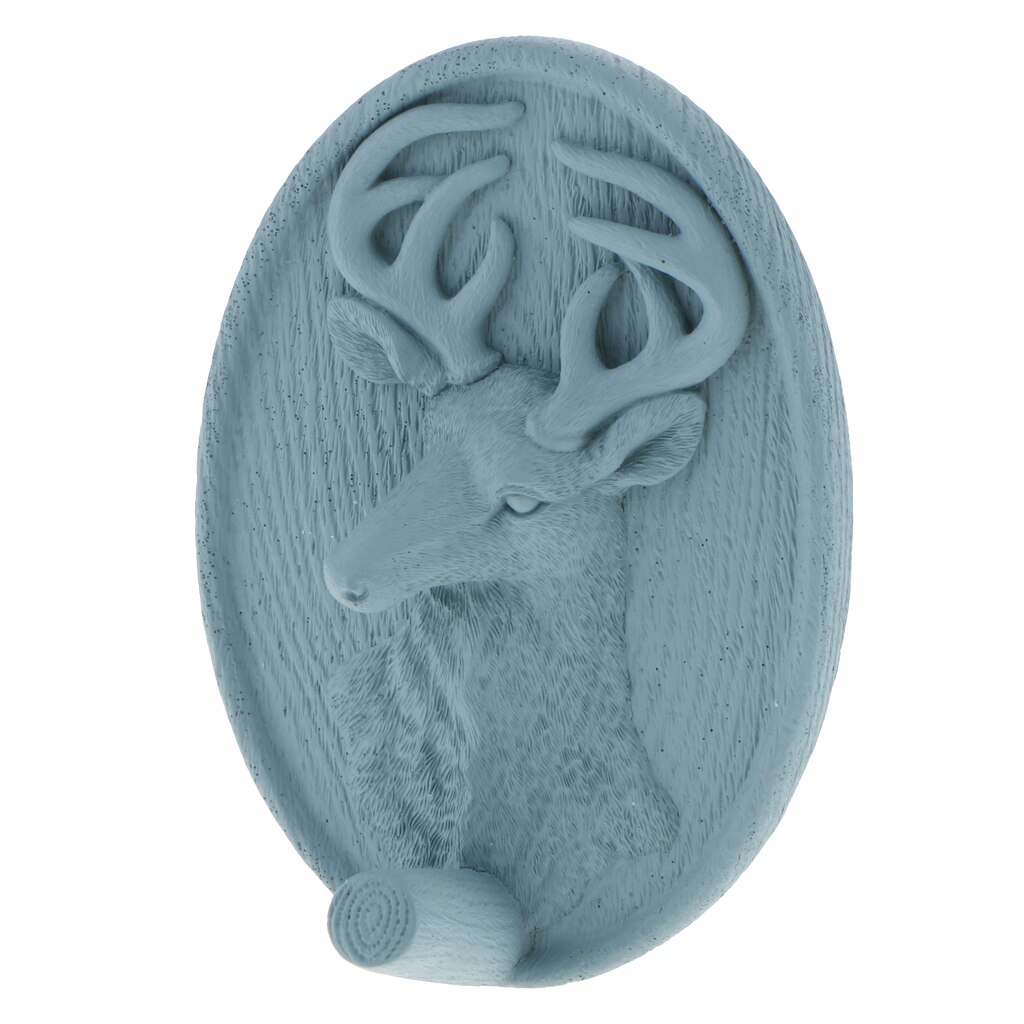 Crochet auto-adhésif pour tête de cerf | Résine 3D de Style nordique, crochet autocollant Mural Art Mural, crochet à stickers: Blue C